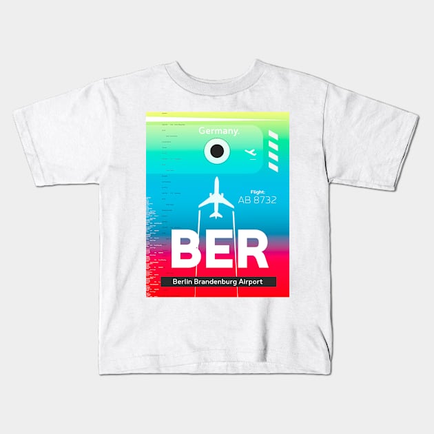 BER BERLIN AIRPORT Kids T-Shirt by Woohoo